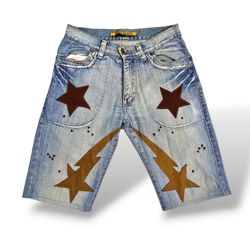 UPCYCLED JORTS WITH STAR PATCH