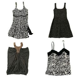 Y2K Women's Dark Y2K Tops and Maxi Skirt RE-3876