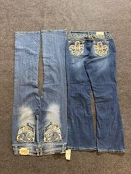 Embellished y2k Women Flared bootcut Jeans