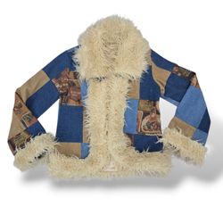 UPCYCLED TAPISTERY DENIM PATCHWORK AFGHAN COAT