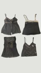 Black Lace Trim Camisoles Top Bundle