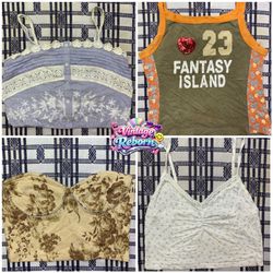 Y2K Vintage Floral & Statement Cami Bundle | VR-38..