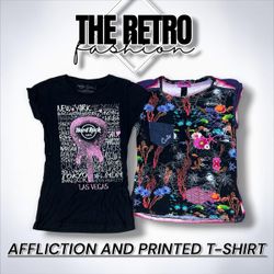 YW-312/ Y2K Affliction and printed t-shirt