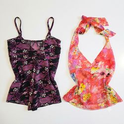 Upcycled Y2K Halter and Fairy Tops
