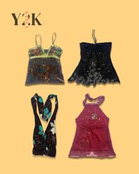 Y2K Vintage Cami & Halter Top Bundle (Yv-856)
