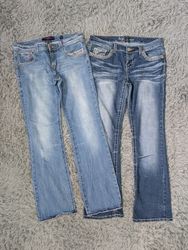 **Y2K Butterfly Embroidered Flare Jeans