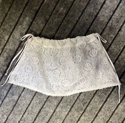 Upcycled Lace Ruffle Micro Mini Skirt