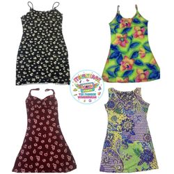 Y2K Vintage Floral Mini Dress Bundle – 11pcs Whole..