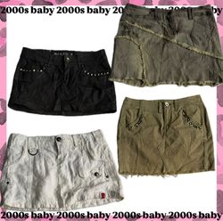 Y2K Cargo Midi Skirts- 267