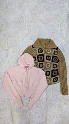 ***Y2K Zip-Up Knitwear – Retro 2000s Fashion Mix
