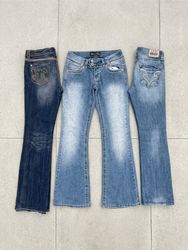 Y2K Flared/Bootcut Jeans Embroidered