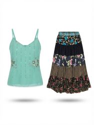 (FV-2510)   Boho Y2K Vintage Top Bundle – Tropical..