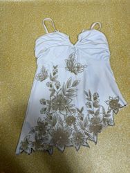 10 Pc Vintage Y2K Asymmetrical Cami Tops - White &..