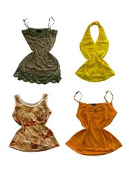 Y2K Olive Green Lace Sequin Trim Camisoles-ST-333