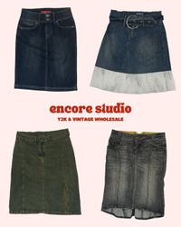 Y2K Cyber Girl Denim Midi Skirts (ES#54)