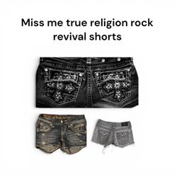 Misse true religion rock revival shorts