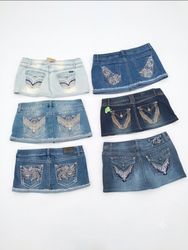 Y2K Rhinestone Wing Embellished Denim Skirt
(VM-22..