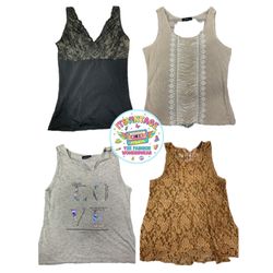 Vintage Y2K Cami & Lace Top Bundle – 10pcs | VR328..