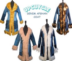 UPCYCLED DENIM AFGHAN COAT
