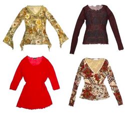 Y2K Romantic Grunge Mesh Tops