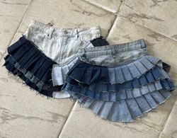 Upcycled Y2K Denim Mini Skirt