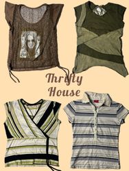 Y2K Vintage 2000s Casual Tops(TH/697)