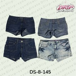 Y2K Denim Mini Shorts – Vintage Low Rise Style (DS..