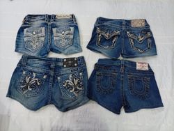 CR10494 Upcycled Kids’ Mix Branded Mini Denim Shor..