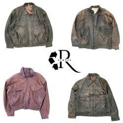 Y2K Leather And Suede Bomber Jackets RW-2584