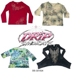 Cute Retro Y2K Printed Blouse Long Sleeve Top (DS-..
