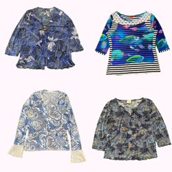 Y2k Comma Catherine Malandrino Printed Blouses B2F..
