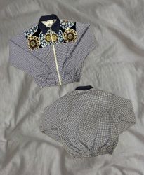 Upcycled Patterned Crop Jacket