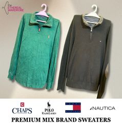 Branded 1/4 zip sweaters including Ralph Lauren, T..