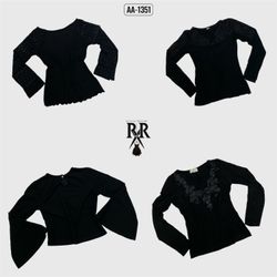 Y2k Black Gothic Full Sleeve Tops (AA-1351)