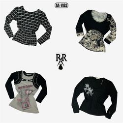 Y2K Retro Blackwave Full Sleeve Tops (AA-1483)