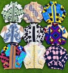 qulited Patchwork Zip Up Jackets