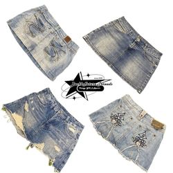 Y2k NYC IT GIRL DENIM MINI SKIRT B2F-093