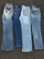 Embroidery Embellished Jeans Backrprints