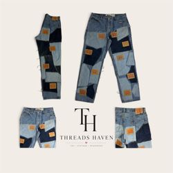 Upcycled Levi’s Patchwork Jeans – Handmade Denim