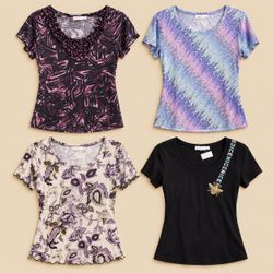 Y2K Eclectic Printed Tops