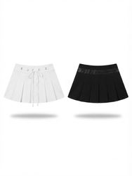(FV-2051) Y2K Black & White Aesthetic Micro Mini S..