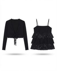 (FV-2076) Y2K Black Aesthetic Mesh Tops