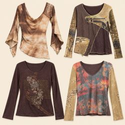Y2K Earthy Boho Long Sleeve Tops