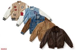 Vintage Style Outerwear Leather and Varsity Jacket..