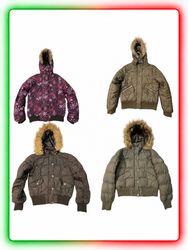 Vintage Y2K Puffer Jackets – Fur-Trim Hooded Winte..