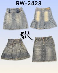 Y2K Unique Girl Denim Midi Skirt RW-2423