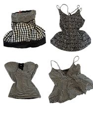 Y2K Black And White Gingham Cami Tops-ST-191
