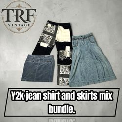 Y2k jean short and skirt #206