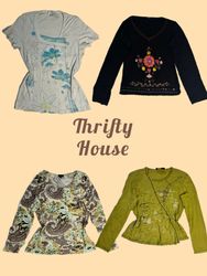 Y2k 2000s Floral & Paisley Long Sleeve Mix(TH/623)