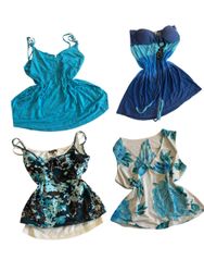 Y2K Grunge Blue Cami Tops-ST-148